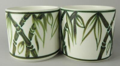 A pair of Poole bamboo pattern bowls