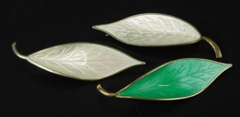 Three Scandinavian enamel brooches