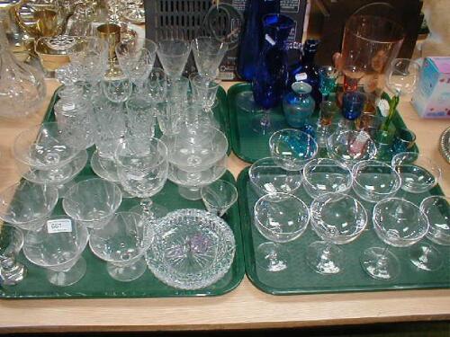 A quantity of crystal and glass table glass (4)