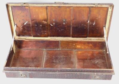 A 19thC painted tin military uniform trunk or case - 4