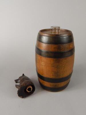 An early 20thC Black Forest spirit barrel - 2