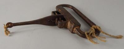 An 18thC iron padlock