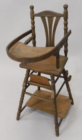 A late 19thC children's toy high chair