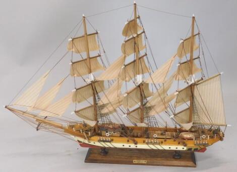 A wooden ship's model of the clipper The Siglo XIX