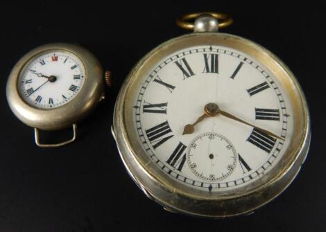 A silver pocket watch