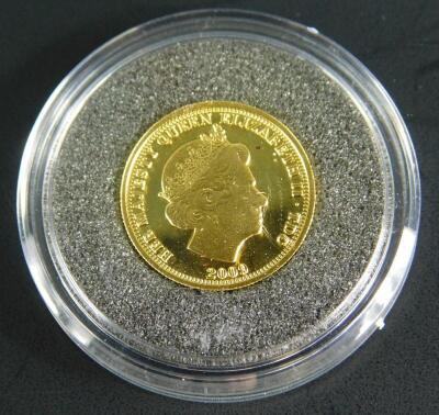 A St George & The Dragon one crown miniature gold coin