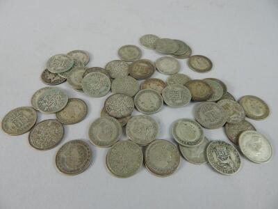 Fifty pre-1946 six pence coins - 2
