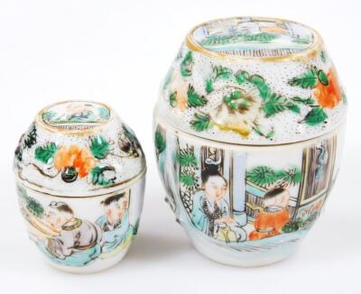 A Chinese porcelain enamel barrel - 14