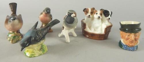 A collection of Beswick and other porcelain birds