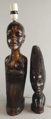 Tribal art. Two hardwood carvings