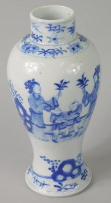 A late 19thC Chinese blue and white vase