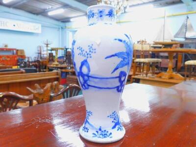 A late 19thC Chinese blue and white vase - 5