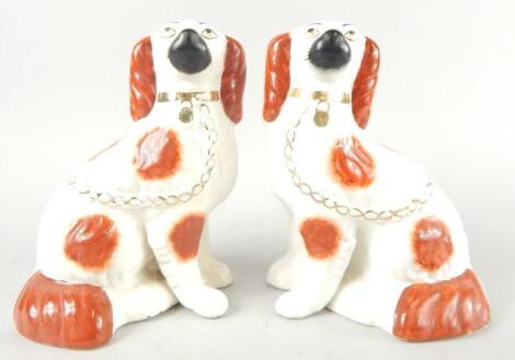 A pair of Staffordshire style spaniels