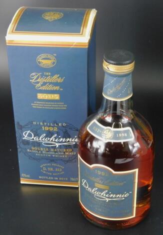 A bottle of Dalwhinnie double matured single Scotch whisky