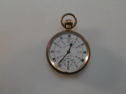 A white metal open face Railway Service pocket watch