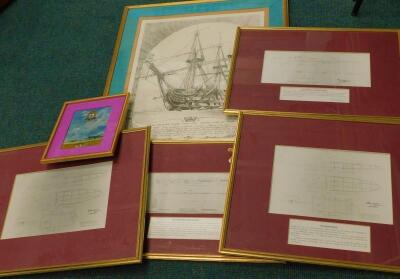 A collection of maritime related prints