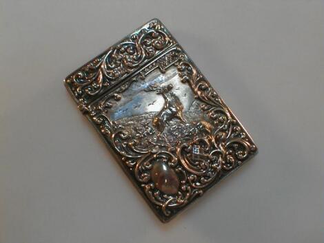 An Edward VII silver card case