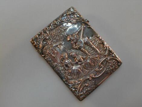 A Victorian silver card case