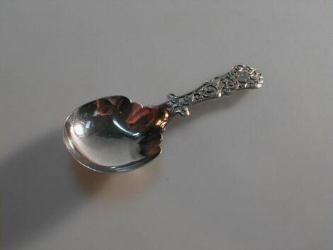 A Victorian silver caddy spoon