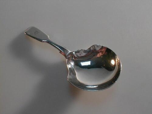 A William IV silver caddy spoon