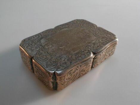 A Victorian silver-gilt snuff box by Nathaniel Mills