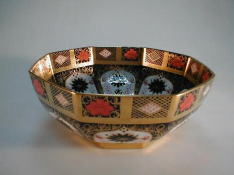 A Royal Crown Derby octagonal bowl