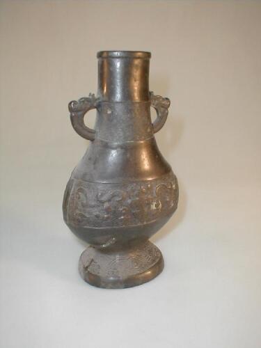 A Chinese bronze flask shape vase