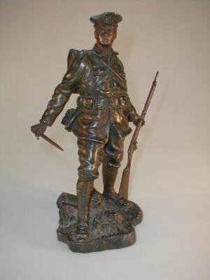 A French bronze of an early 20thC Infantry Officer