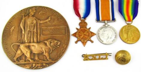 A WWI medal trio and Death Plaque