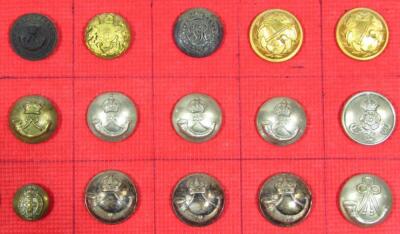 A quantity of principally 19thC Victorian brass and other metal military buttons - 5