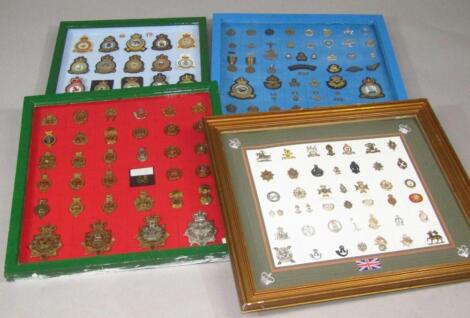 Various early 20thC and later military embroidered and metal cap badges