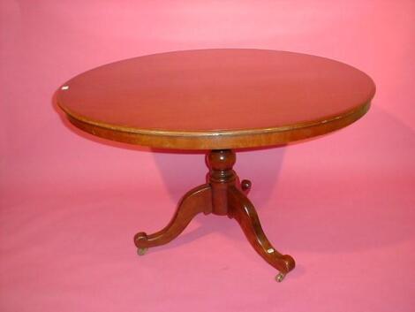 A Victorian mahogany circular breakfast table