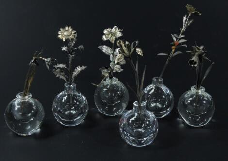 A set of six Faberge silver Scarlet Pimpernel and Bilbery Christopher Laurence