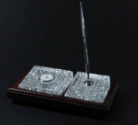 A Waterford Crystal desk set