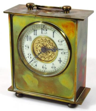 An early 20thC brass cased mantel clock