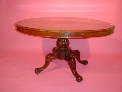 A Victorian mahogany oval loo table