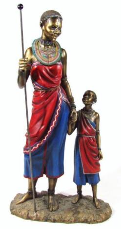 A Leonardo Collection figure group Masai