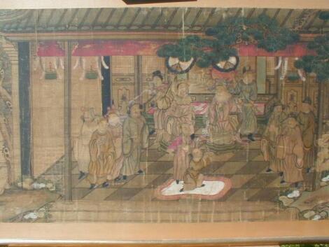 A Chinese watercolour on silk