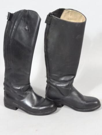 A pair of modern Mountain Horse black leather riding boots