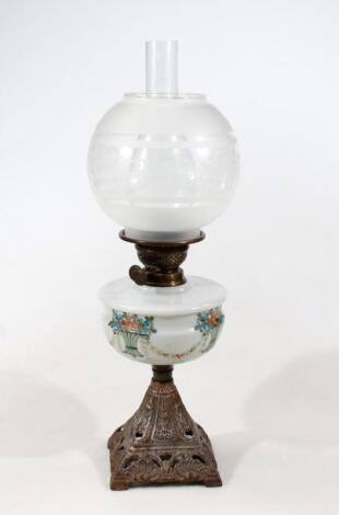 A late Victorian oil lamp