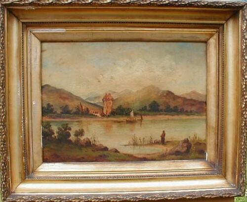 A pair of early 20thC gilt framed landscapes