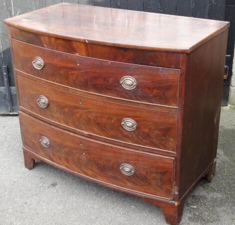 A George III mahogany bow front chest