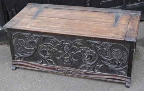 An 18thC style oak coffer