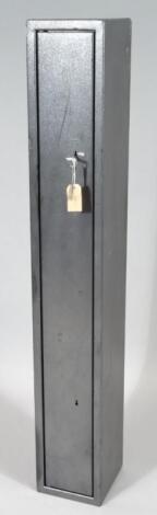 A metal hanging gun cabinet