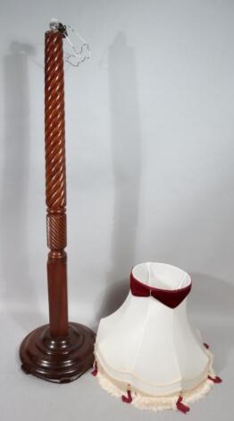 A late 19thC mahogany lamp standard