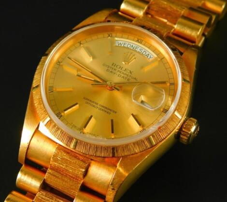 A Rolex Oyster perpetual day date wristwatch