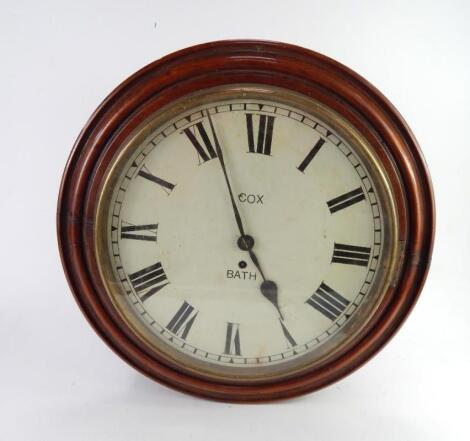 Cox of Bath. A Victorian mahogany wall timepiece
