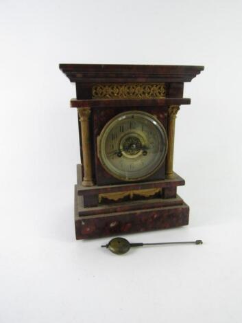 A late Victorian mantel clock