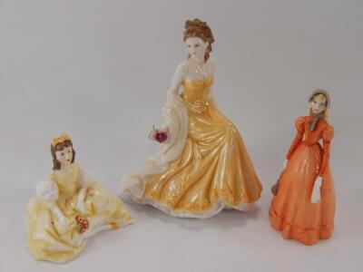 Three Royal Worcester porcelain figures