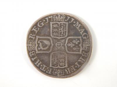 A Queen Anne silver shilling 1711. - 2